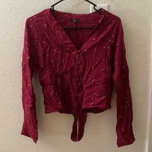 NWOT Maroon and gold star top from Rails xsmall